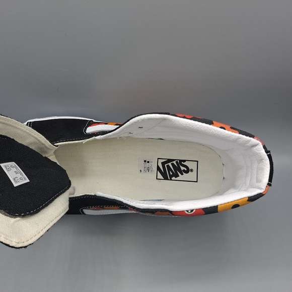 New Vans Sk8-Hi Top Flower Black White Orange Halloween Floral Men's Size 11.5 - Picture 7 of 9